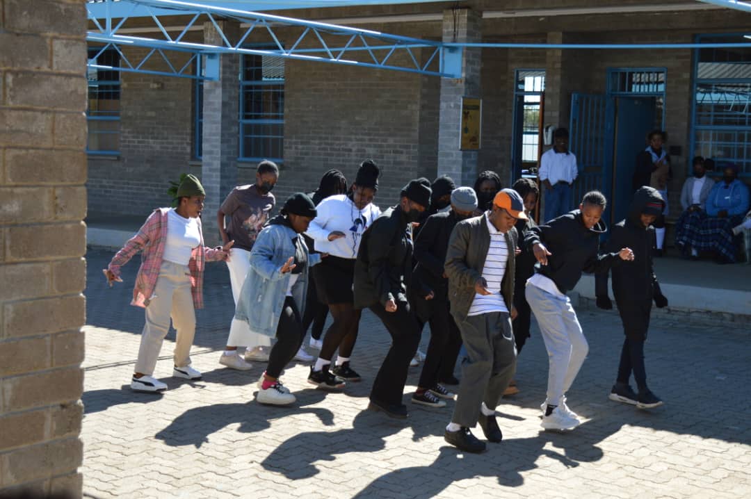 Students practicing dance routines