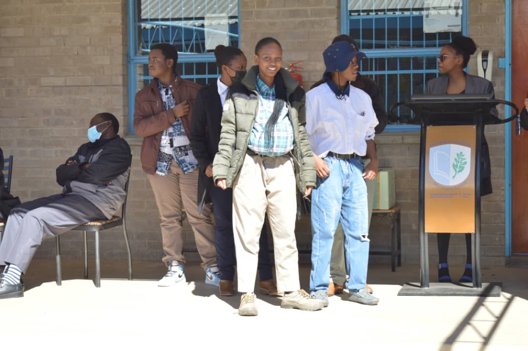 Students performing in drama production